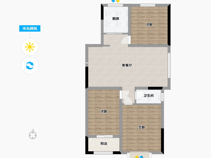 山东省-淄博市-忆江南启园-93.00-户型库-采光通风