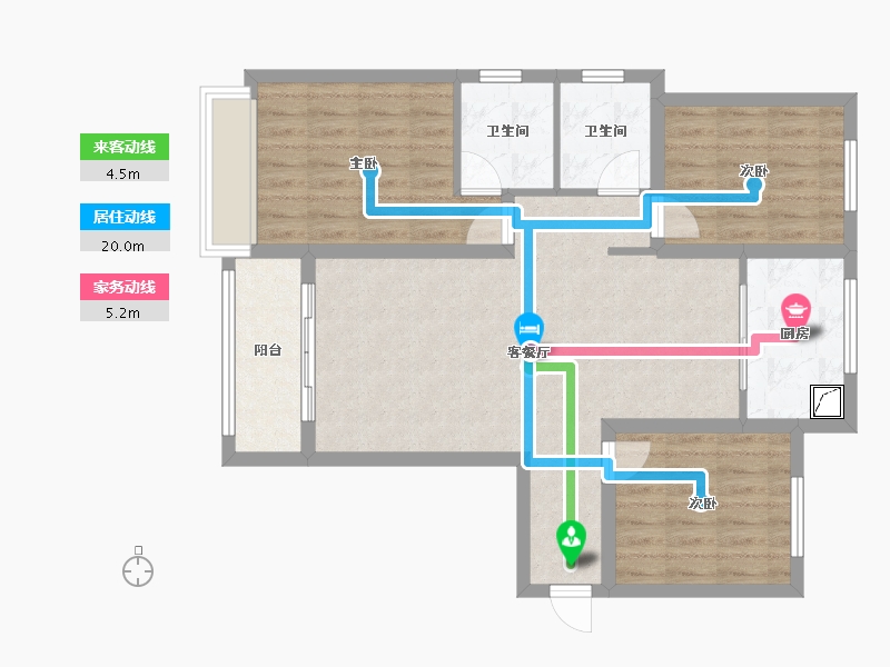 甘肃省-平凉市-金润花园-95.00-户型库-动静线