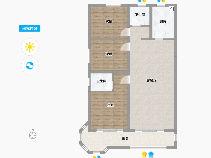 山东省-枣庄市-祥云·奥体花园-100.00-户型库-采光通风