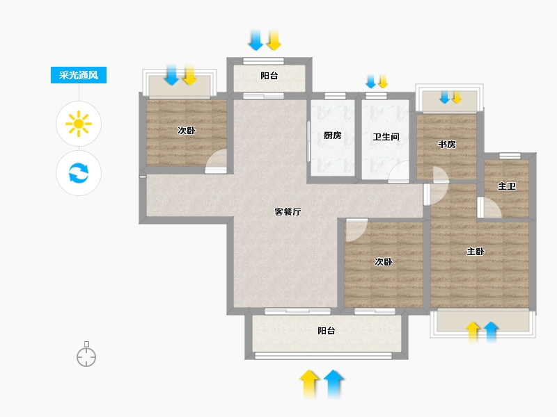 贵州省-黔东南苗族侗族自治州-丰恒江上院-93.60-户型库-采光通风