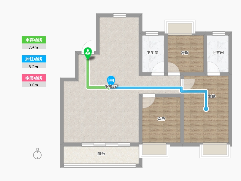 浙江省-湖州市-新都泰和府-90.40-户型库-动静线