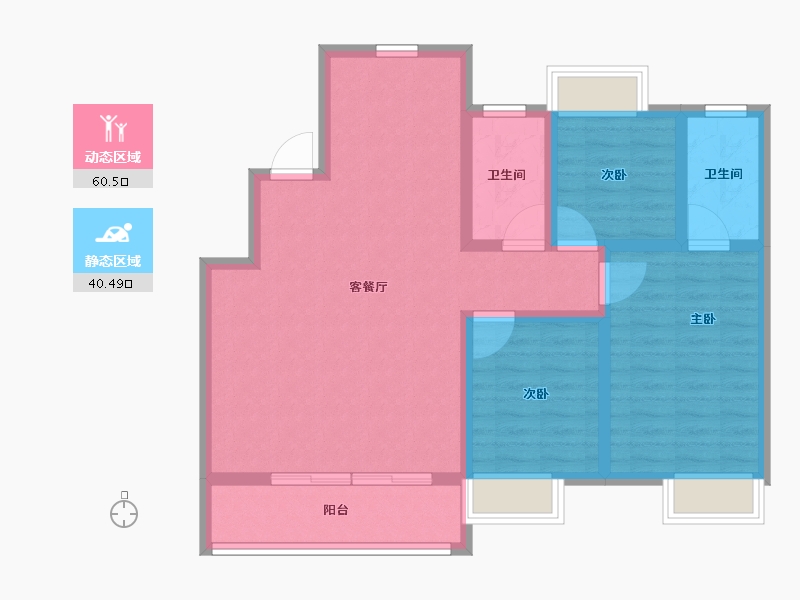 浙江省-湖州市-新都泰和府-90.40-户型库-动静分区