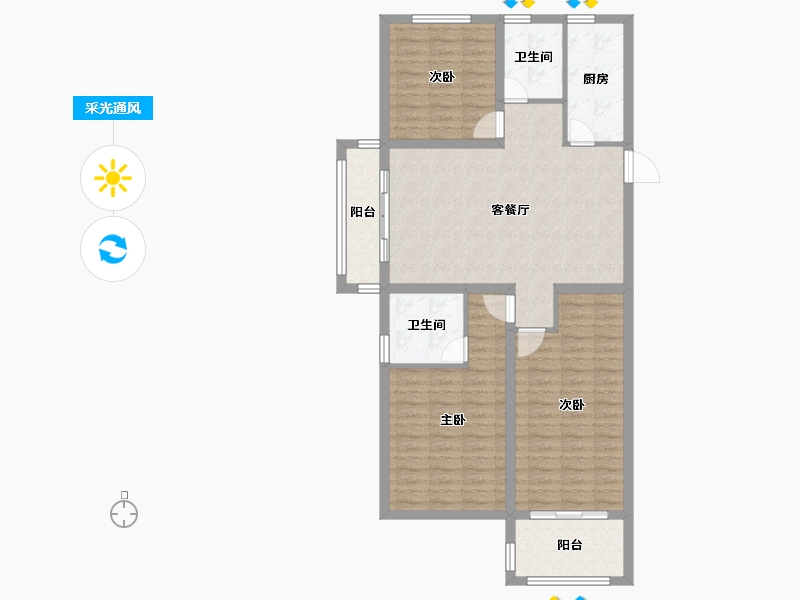 安徽省-滁州市-恒华名门一品-101.15-户型库-采光通风