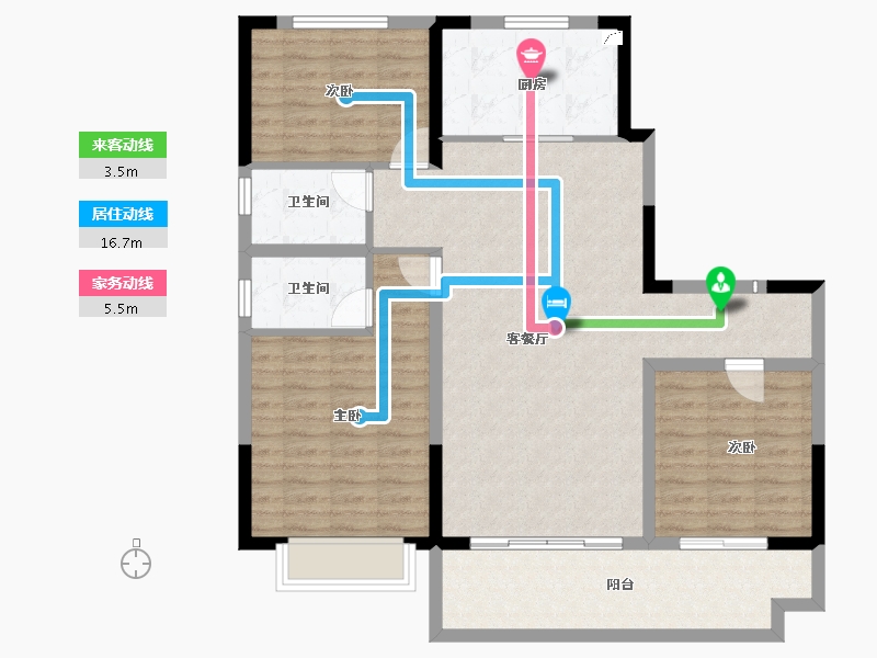 河南省-商丘市-碧桂园·公园上城-106.45-户型库-动静线