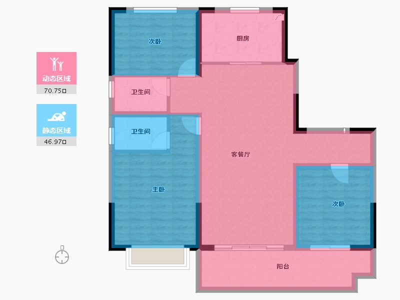 河南省-商丘市-碧桂园·公园上城-106.45-户型库-动静分区