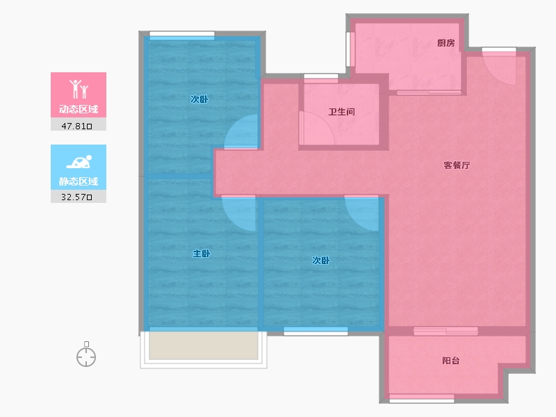 浙江省-湖州市-光明梦想城-72.00-户型库-动静分区