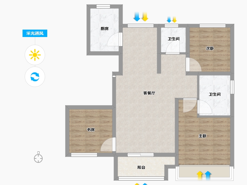 浙江省-湖州市-光明梦想城-84.01-户型库-采光通风