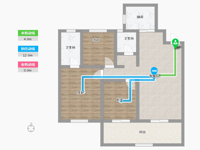 江苏省-镇江市-天怡珑蟠里九珑苑-85.20-户型库-动静线