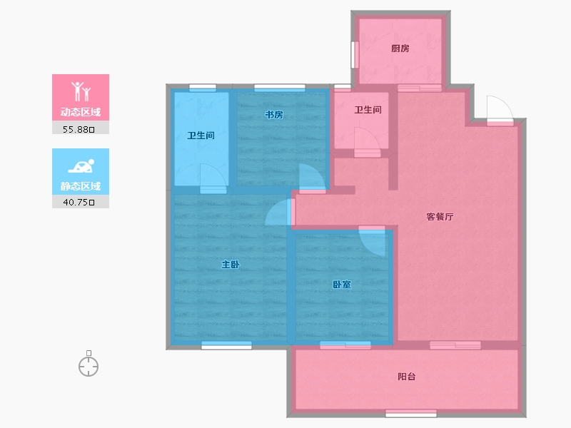 江苏省-镇江市-天怡珑蟠里九珑苑-85.20-户型库-动静分区