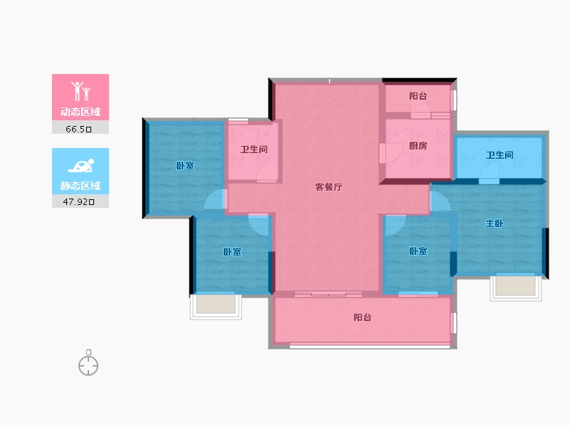 四川省-成都市-凯德世纪名邸东庭-101.73-户型库-动静分区