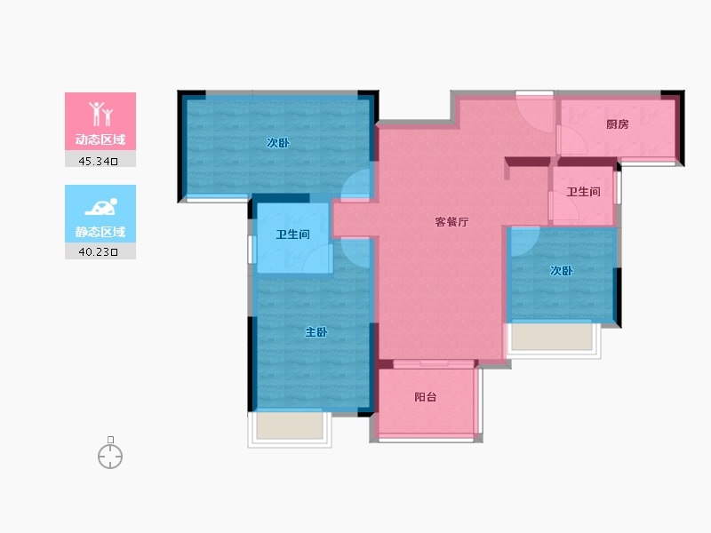 四川省-成都市-华侨城粼港樾府-75.80-户型库-动静分区