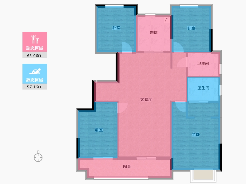 浙江省-台州市-中梁壹号院-115.00-户型库-动静分区