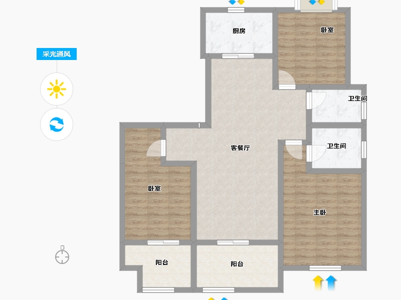 江苏省-镇江市-天怡·天瑞宸-103.20-户型库-采光通风