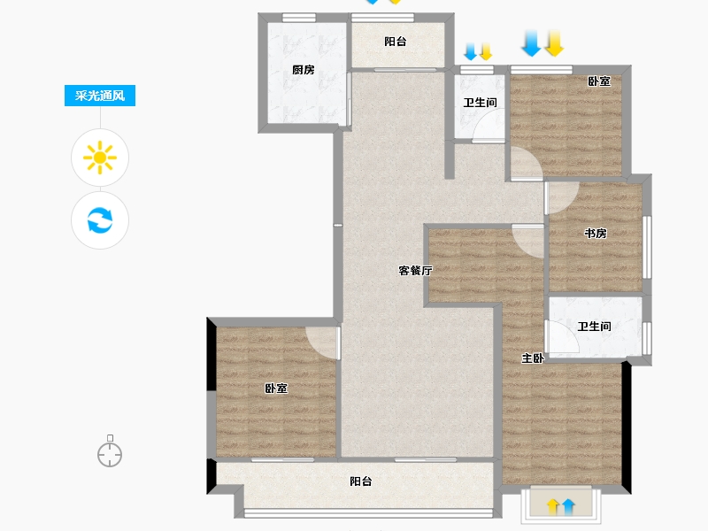 浙江省-湖州市-万固尚溪府-113.60-户型库-采光通风