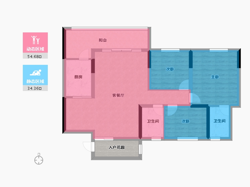 四川省-成都市-瀚城绿洲-83.20-户型库-动静分区