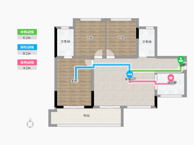 四川省-成都市-凯德世纪名邸东庭-94.67-户型库-动静线