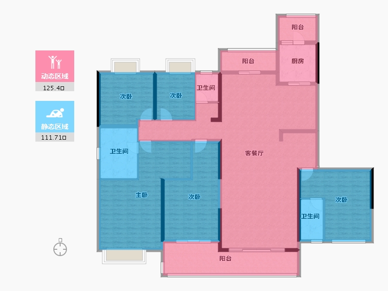 福建省-三明市-碧桂园-216.00-户型库-动静分区