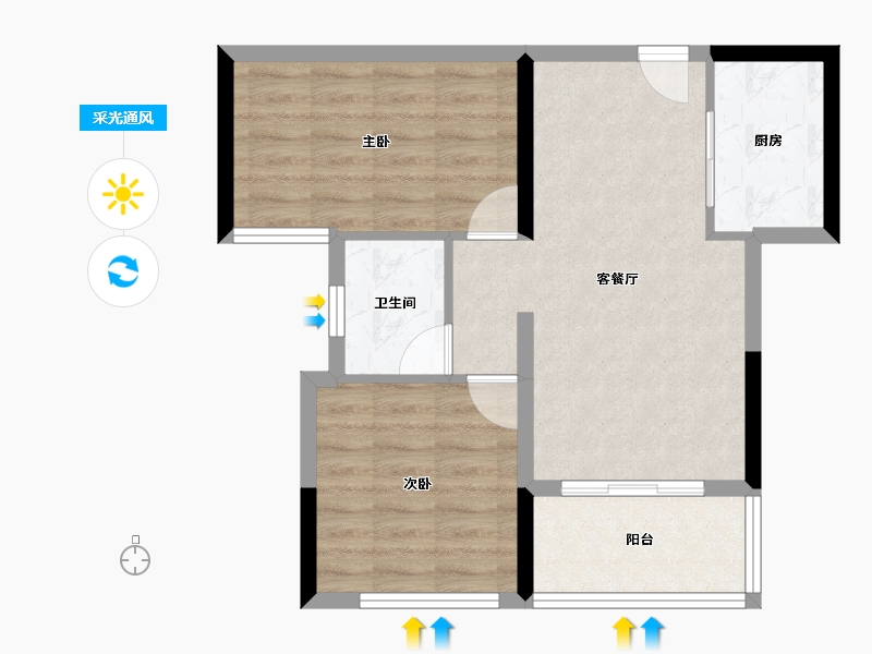 四川省-成都市-瀚城绿洲-59.01-户型库-采光通风