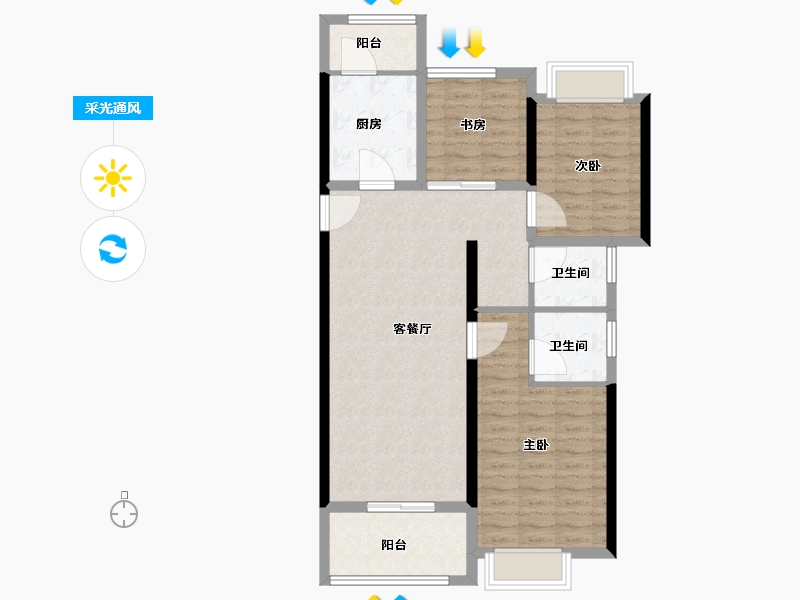 浙江省-湖州市-中建投悦湖名城-92.81-户型库-采光通风