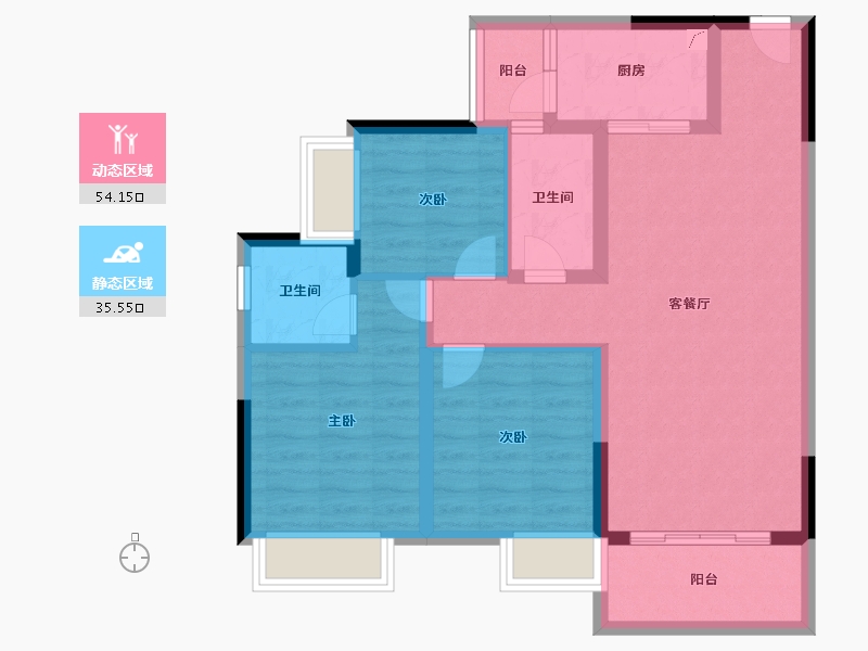 贵州省-遵义市-阳光城溪山悦-79.37-户型库-动静分区