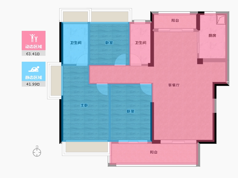 甘肃省-庆阳市-御江天府-95.21-户型库-动静分区