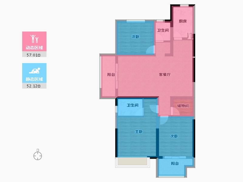 河南省-商丘市-帝和·云境-96.45-户型库-动静分区