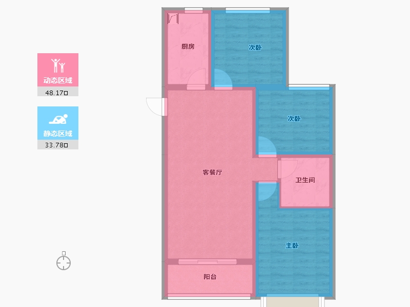 山西省-晋中市-新富嘉苑二期-72.67-户型库-动静分区