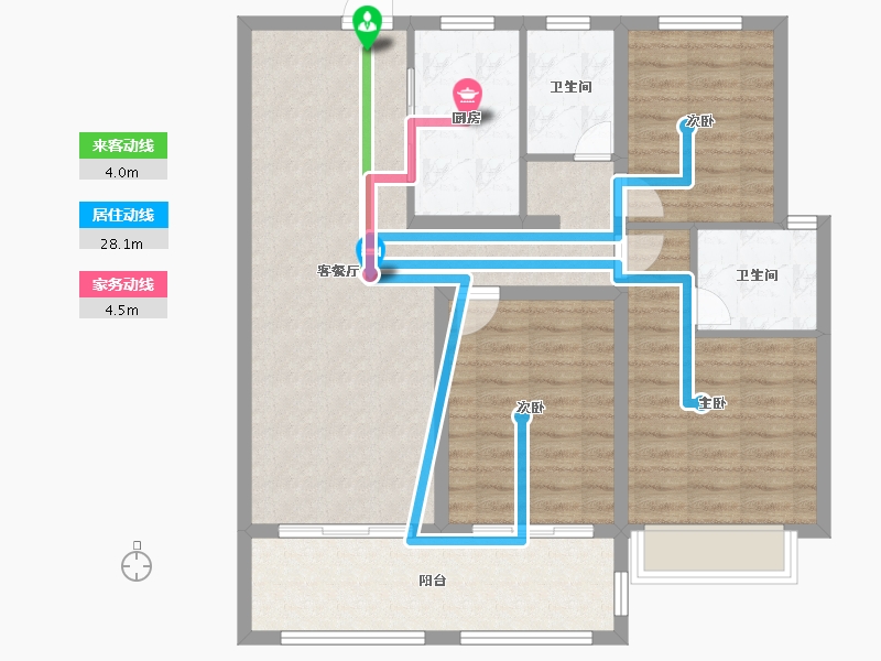 安徽省-滁州市-恒华名门一品-96.01-户型库-动静线