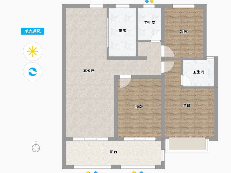 安徽省-滁州市-恒华名门一品-96.01-户型库-采光通风