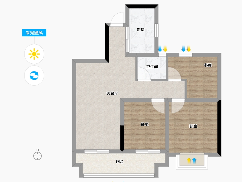 浙江省-湖州市-万固尚溪府-71.20-户型库-采光通风