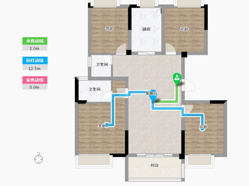 安徽省-滁州市-鸿博书苑-100.01-户型库-动静线