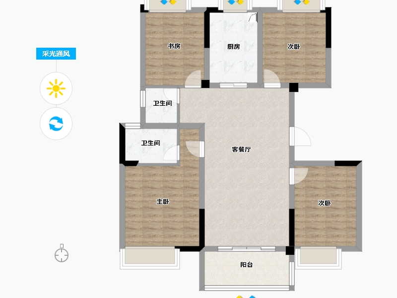 安徽省-滁州市-鸿博书苑-100.01-户型库-采光通风