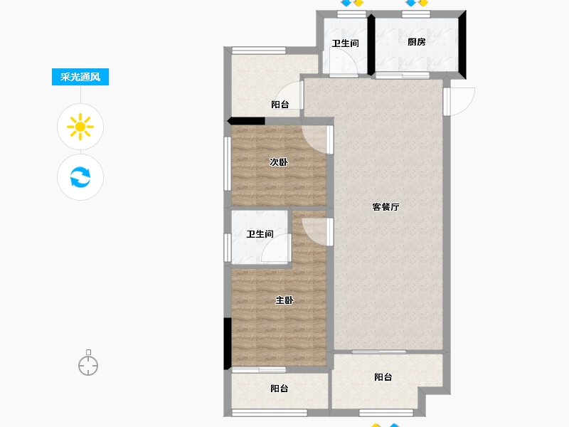 浙江省-湖州市-中建投悦湖名城-88.81-户型库-采光通风