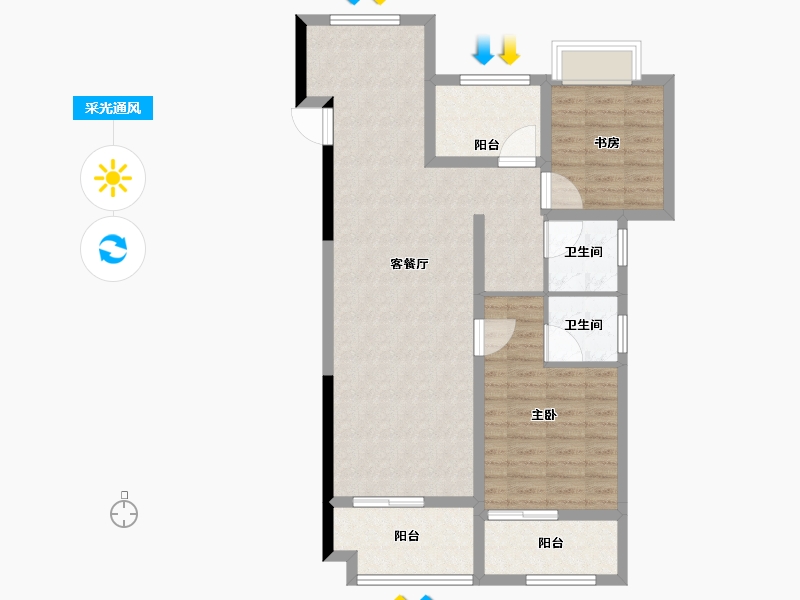 浙江省-湖州市-中建投悦湖名城-88.81-户型库-采光通风