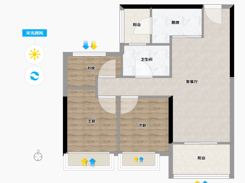 浙江省-湖州市-中建投悦湖名城-72.01-户型库-采光通风