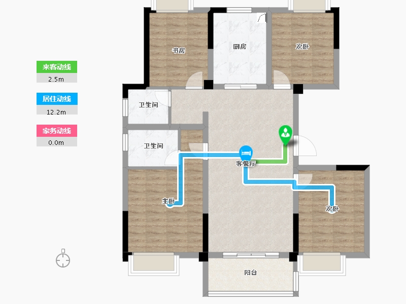 安徽省-滁州市-鸿博书苑-101.74-户型库-动静线