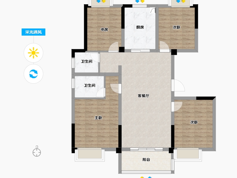 安徽省-滁州市-鸿博书苑-101.74-户型库-采光通风