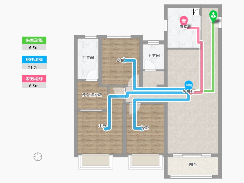 山西省-晋中市-新晋玖里-97.00-户型库-动静线