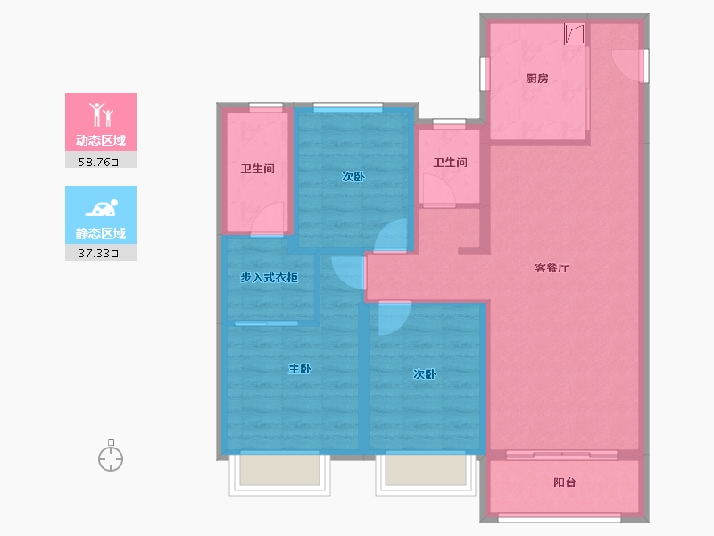 山西省-晋中市-新晋玖里-97.00-户型库-动静分区