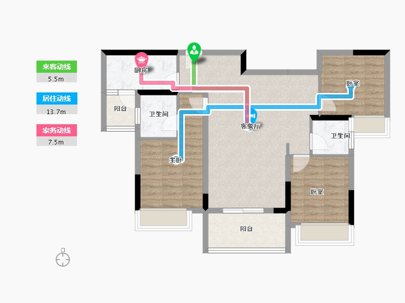 广西壮族自治区-柳州市-海雅柳江湾-82.60-户型库-动静线