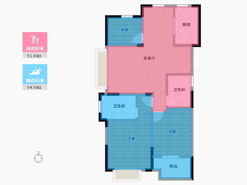 浙江省-湖州市-景都天鹅湾-94.43-户型库-动静分区