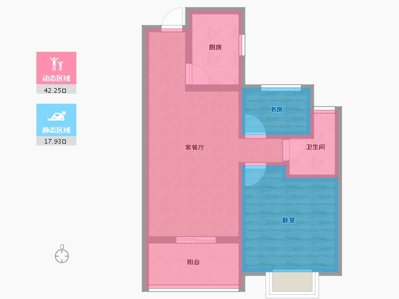 浙江省-湖州市-香溪丽舍丽园-52.30-户型库-动静分区