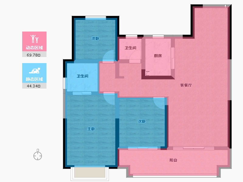 河南省-商丘市-信友天润公馆·樾府-102.33-户型库-动静分区