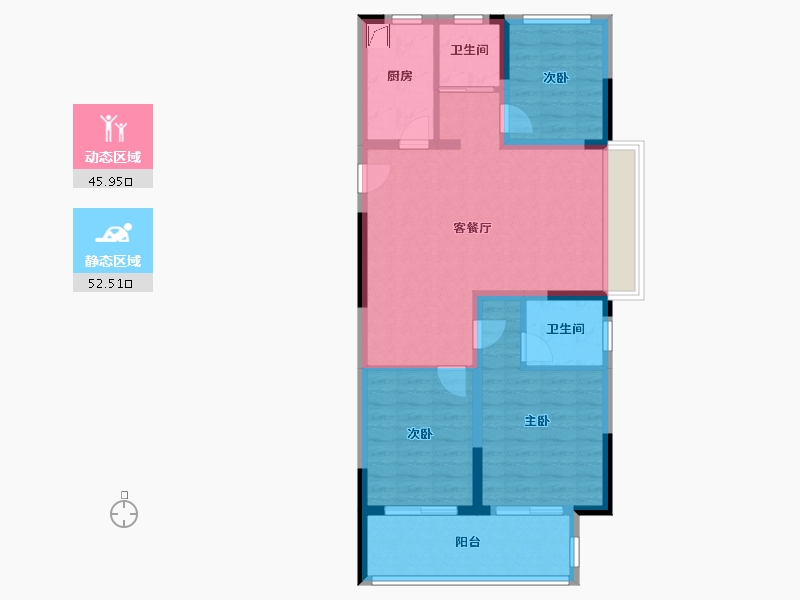 浙江省-湖州市-吴越豫园-88.00-户型库-动静分区