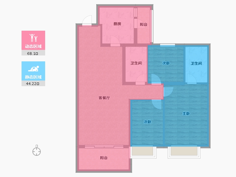 山东省-淄博市-淄博恒大林溪郡-101.22-户型库-动静分区