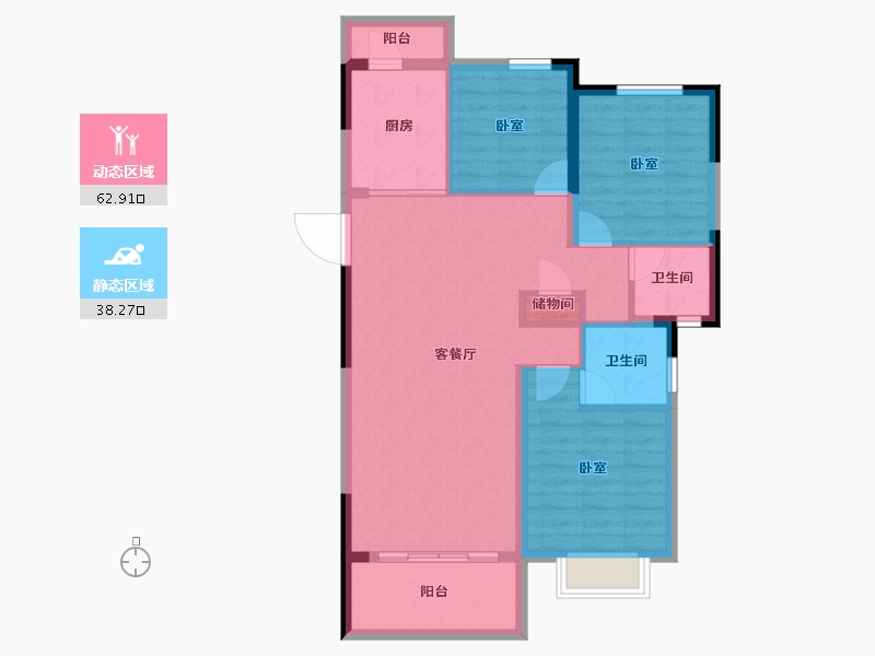 湖北省-宜昌市-建投樾山-91.36-户型库-动静分区