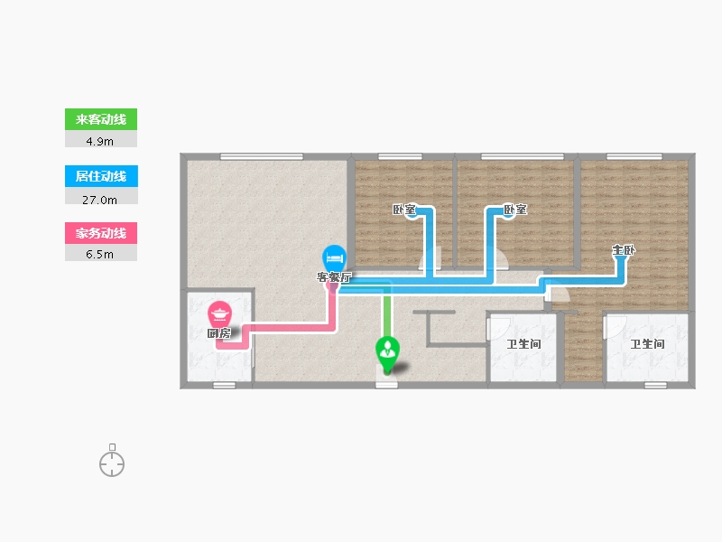 湖南省-长沙市-万科紫台-136.79-户型库-动静线