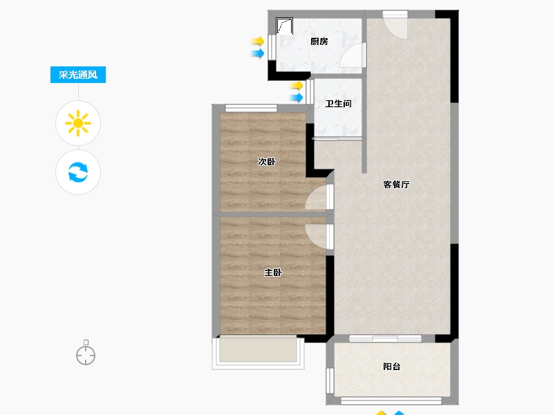 浙江省-湖州市-吴越豫园-68.00-户型库-采光通风