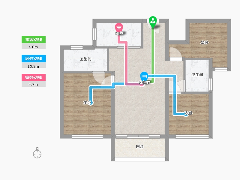 广东省-深圳市-碧桂园观麓花园-74.00-户型库-动静线