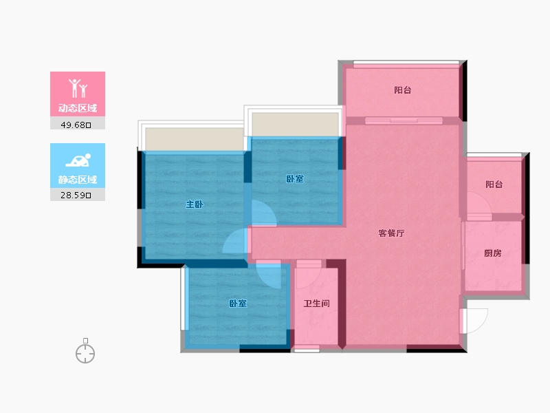 四川省-达州市-中迪·绥定府-69.10-户型库-动静分区